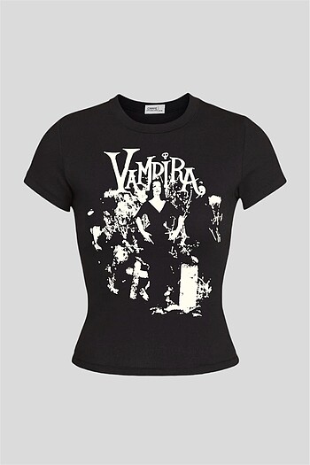 Carpe Vampira Baskılı Siyah Tshirt
