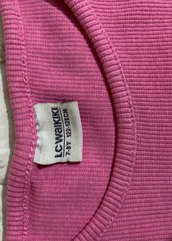 Dantel Detaylı Pembe Kız Çocuk Tişört - Görsel 5