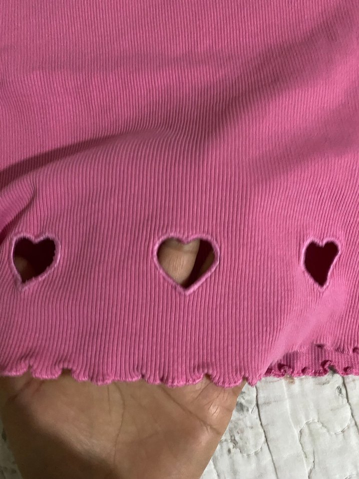 Dantel Detaylı Pembe Kız Çocuk Tişört - Görsel 3