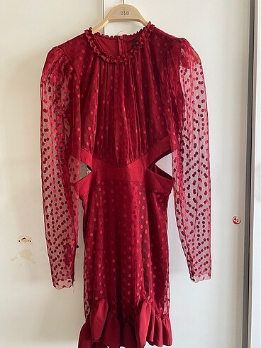 38 Beden bordo Renk Trendyol elbise 38 beden