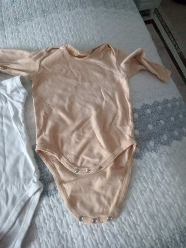 Beyaz Kısa Kollu Erkek Bebek Body - Görsel 2