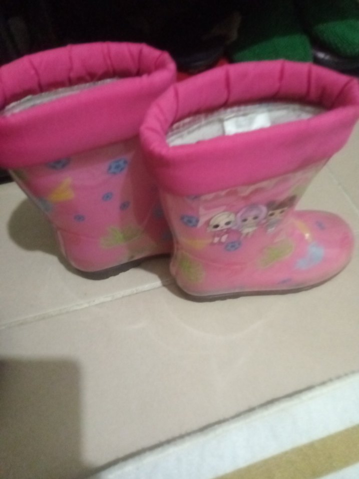 Kız Çocukları İçin Pembe yağmur çizmesi - Görsel 3