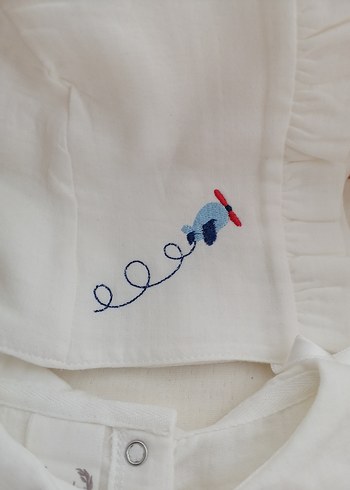 Nakışlı müslin tulum - Görsel 3