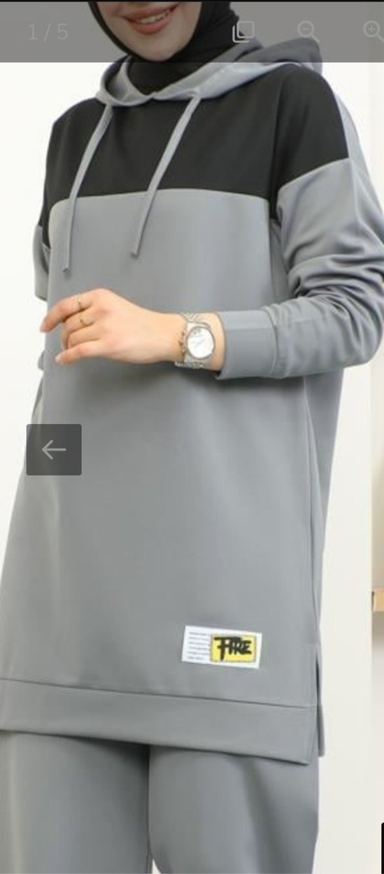 Gri Uzun Kollu Kadın Eşofman Takımı - Görsel 2