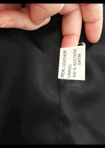 Düğmeli Siyah Deri Kadın Ceket - Görsel 5