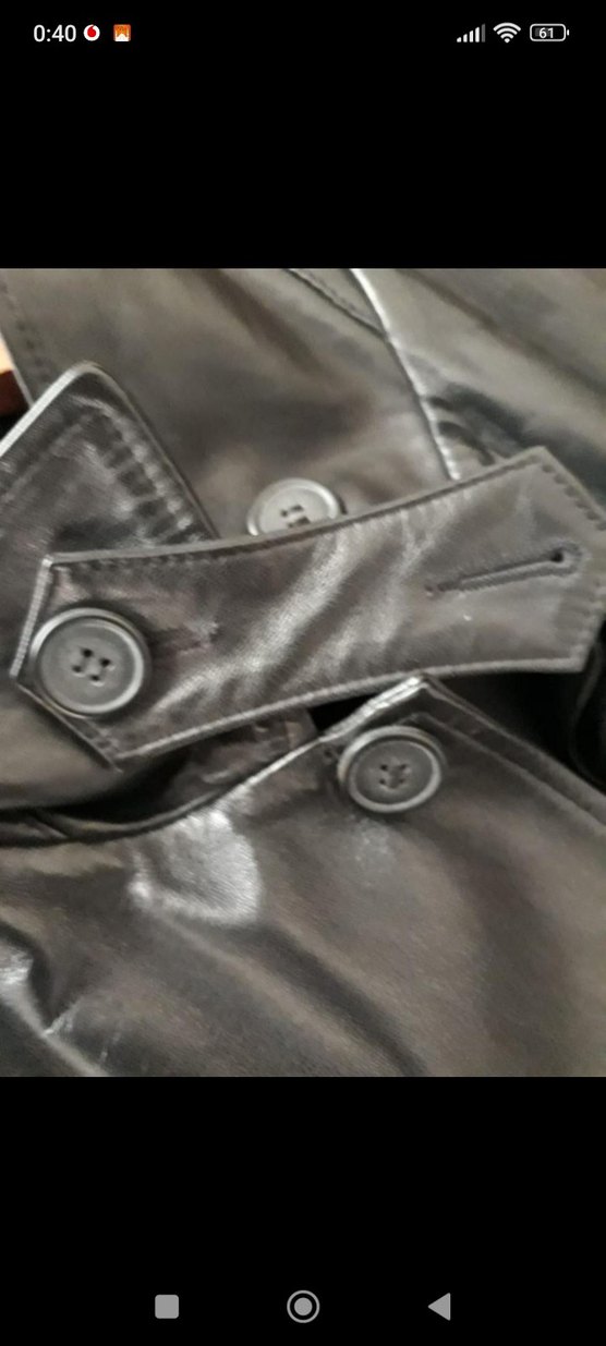 Düğmeli Siyah Deri Kadın Ceket - Görsel 3