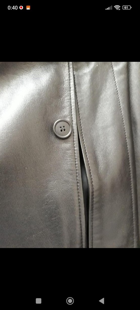 Düğmeli Siyah Deri Kadın Ceket - Görsel 2