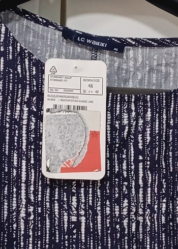 Kadın Lacivert Batik Desenli diz boyu Elbise - Görsel 2