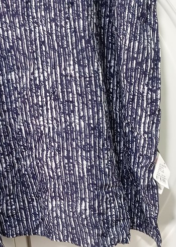 Kadın Lacivert Batik Desenli diz boyu Elbise - Görsel 3