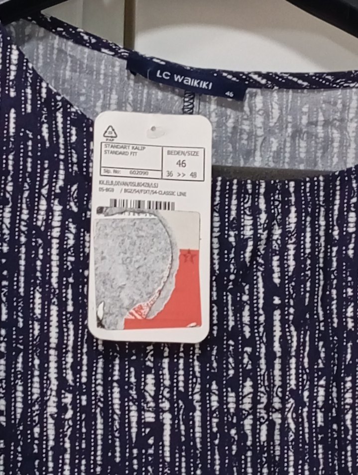 Kadın Lacivert Batik Desenli diz boyu Elbise - Görsel 2