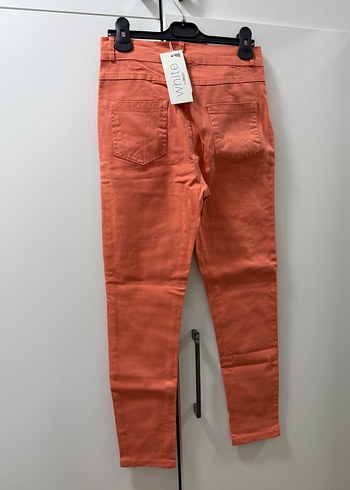 Kırmızı Kadın Pamuk Kumaş Pantolon - Görsel 3