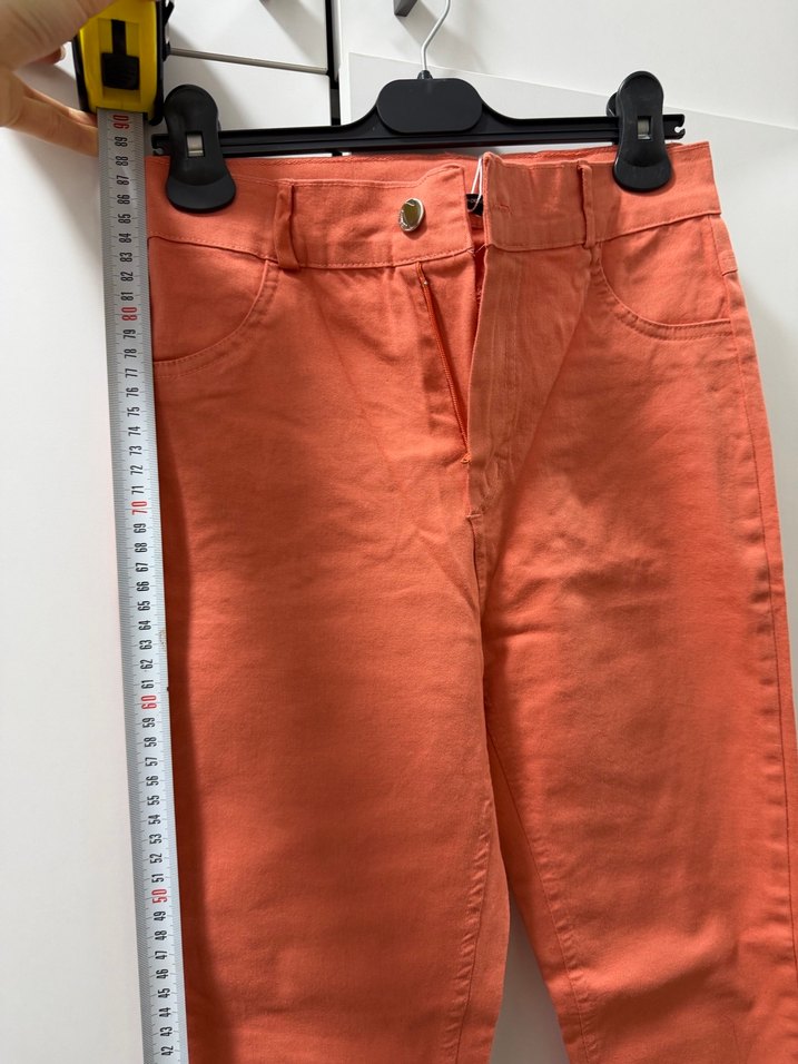 Kırmızı Kadın Pamuk Kumaş Pantolon - Görsel 4