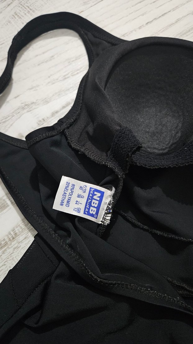 Siyah İnce Askılı Kemerli Mayo - Görsel 4