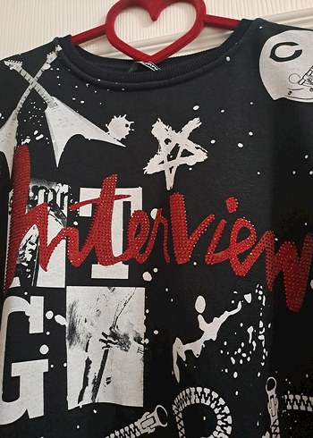 Kadın Siyah Baskılı Uzun Kollu Sweatshirt - Görsel 2