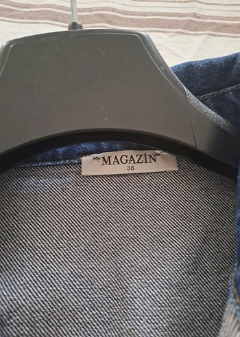 Uzun Lacivert Kadın Denim Ceket - Görsel 2