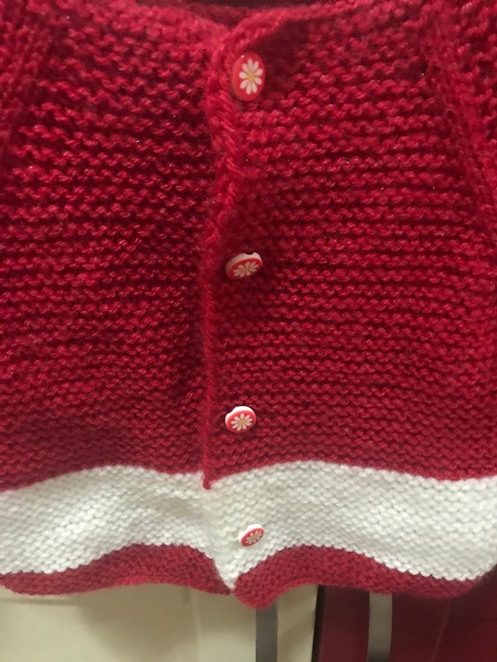 Kız Çocuk Kırmızı Triko Hırka - Görsel 2