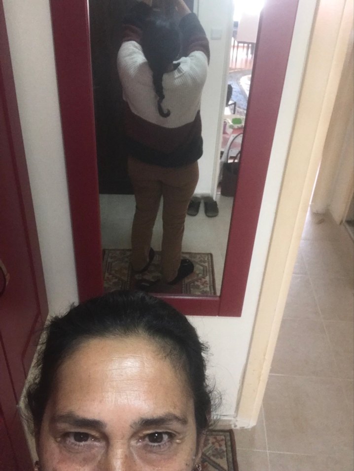 Kahverengi Kadın Kadife boru paça pantolon - Görsel 3