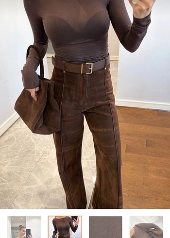 Kahverengi kaşmir dokulu bluz - Görsel 2