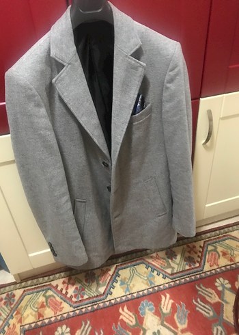 Gri Düğmeli Erkek Midi Ceket - Görsel 5