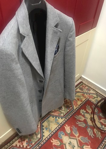 Gri Düğmeli Erkek Midi Ceket - Görsel 8