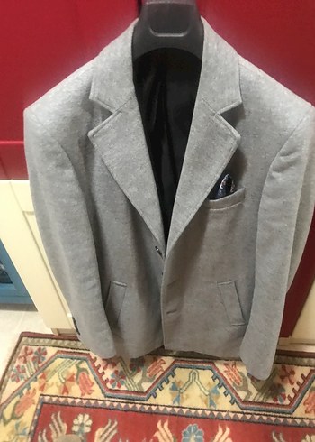 Gri Düğmeli Erkek Midi Ceket - Görsel 2