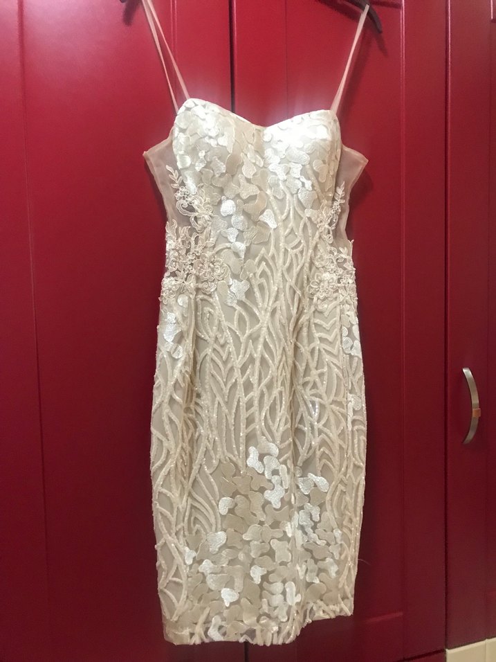 Straplez A Kesim Parlak Bej Gelinlik - Görsel 2