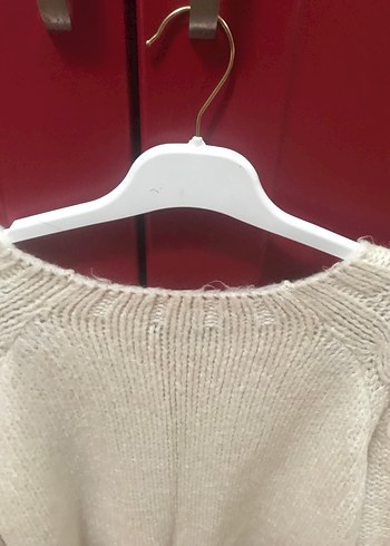 Bej Bohem Örgü Kadın Kazak - Görsel 6