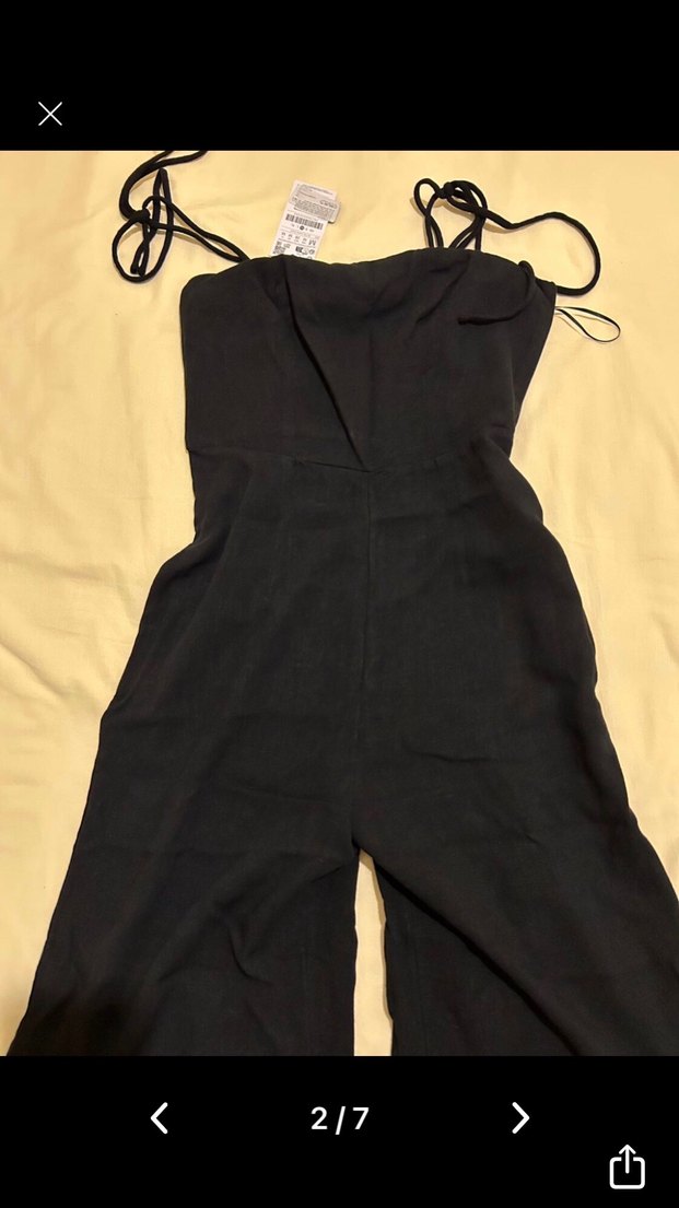 Siyah Askılı Midi Kadın Tulum Stradavus - Görsel 3