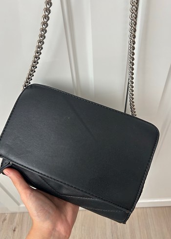 Beden siyah Renk Stradivarius Zincir Detaylı Siyah Deri Kadın Çanta