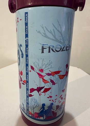 Mor Renkli Frozen Temalı Çocuk Matara - Görsel 5