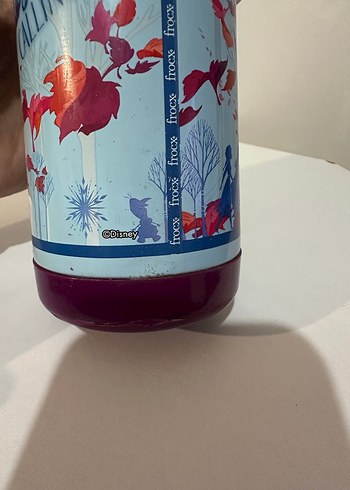 Mor Renkli Frozen Temalı Çocuk Matara - Görsel 4