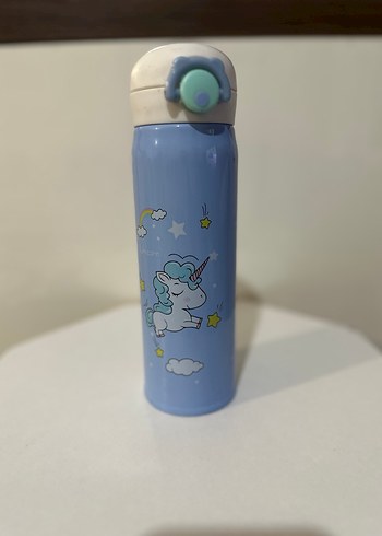 Mavi Unicorn Desenli Çocuk Termos - Görsel 2