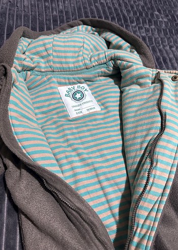 Gri Bebek Peluş Tulum, Ayıcıklı Kapüşonlu - Görsel 5