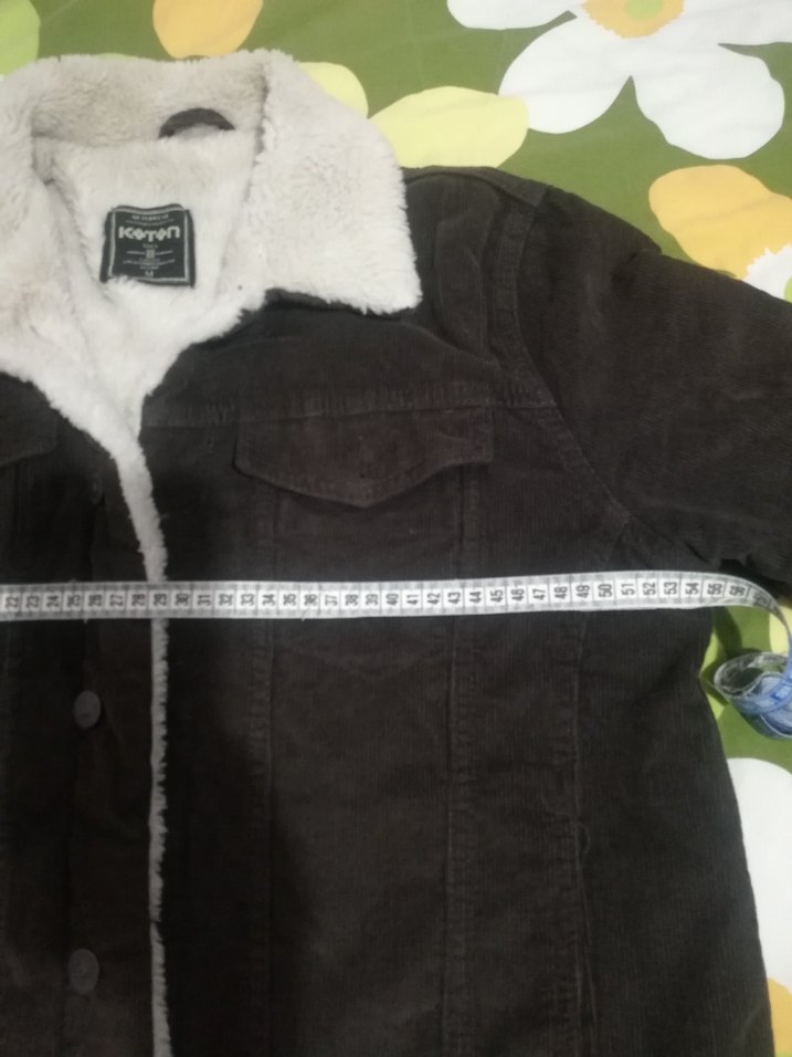 Düğmeli kadife Erkek Ceket, mont - Görsel 4