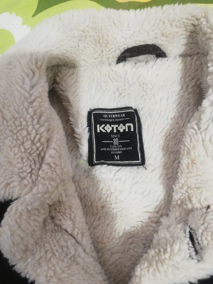 Düğmeli kadife Erkek Ceket, mont - Görsel 3