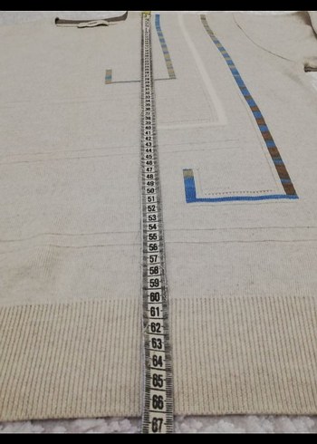 Krem Beyaz Triko Erkek Kazak - Görsel 5