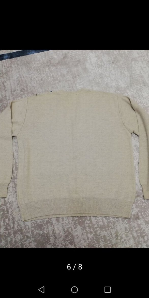 Krem Beyaz Triko Erkek Kazak - Görsel 3