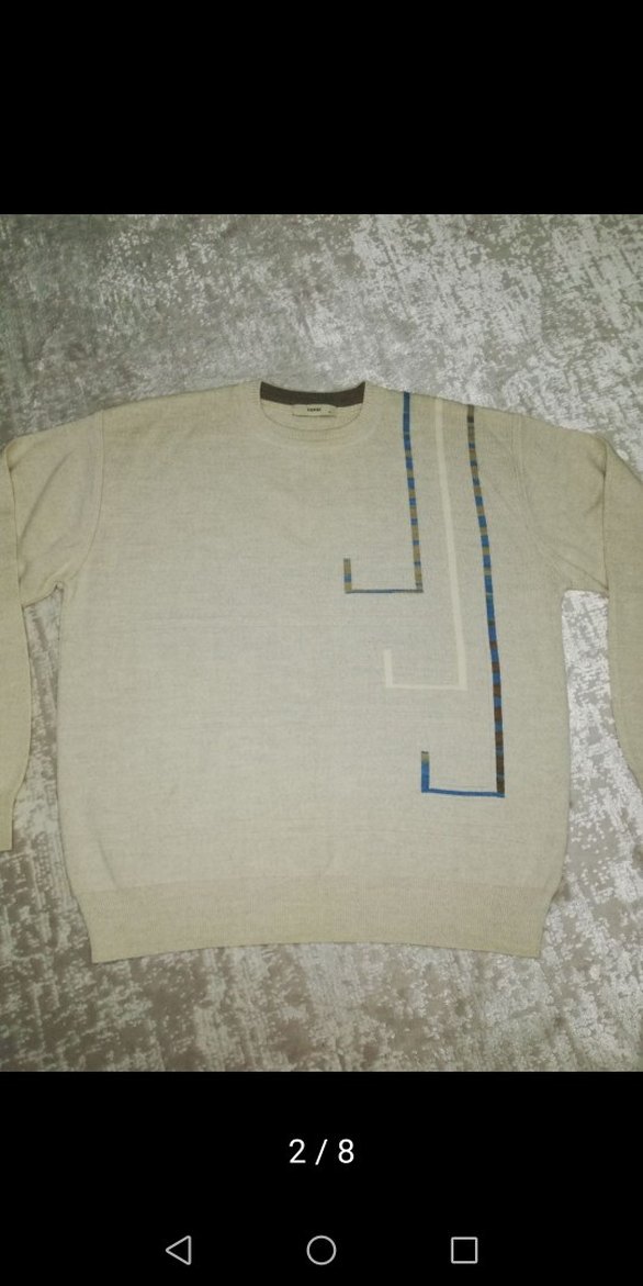 Krem Beyaz Triko Erkek Kazak - Görsel 2