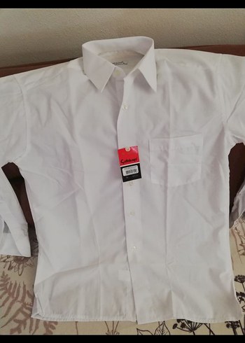 Beyaz Pamuklu uzun Kollu Erkek Gömlek - Görsel 2