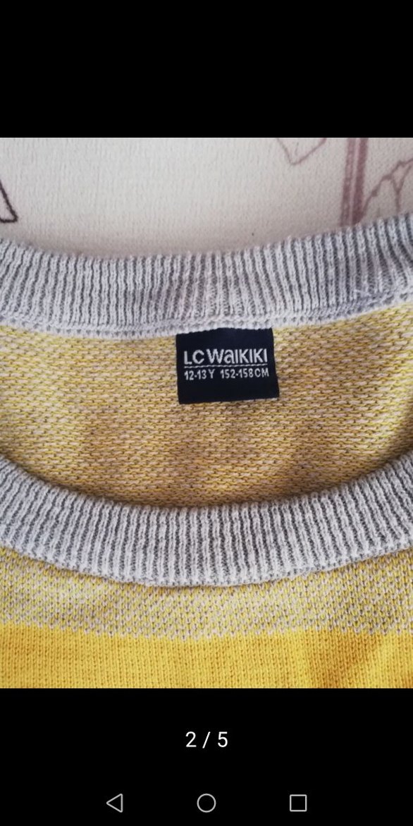 Sarı Gri Triko erkek Çocuk Kazak - Görsel 2