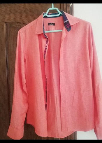 Turuncu Düğmeli Uzun Kollu Erkek Gömlek - Görsel 3