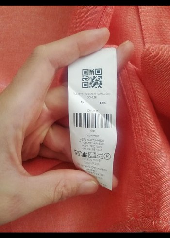 Turuncu Düğmeli Uzun Kollu Erkek Gömlek - Görsel 7