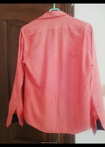 Turuncu Düğmeli Uzun Kollu Erkek Gömlek - Görsel 4