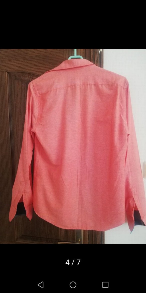 Turuncu Düğmeli Uzun Kollu Erkek Gömlek - Görsel 4