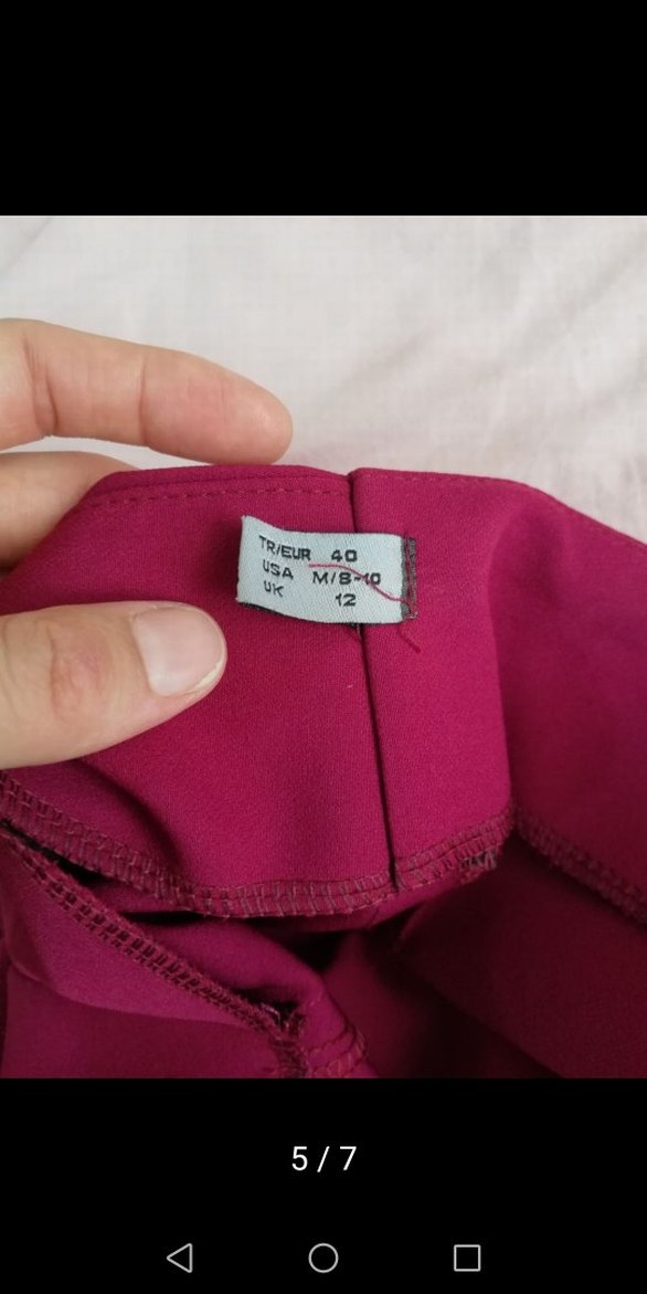 Bordo Kadın Uzun Kumaş Pantolon - Görsel 5