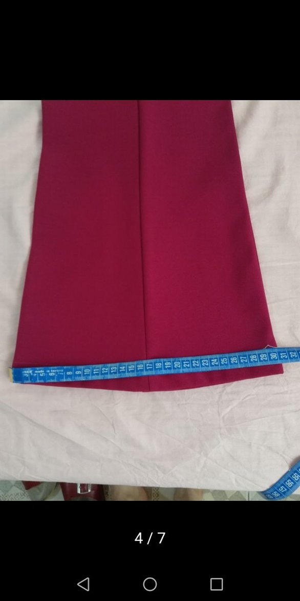 Bordo Kadın Uzun Kumaş Pantolon - Görsel 4