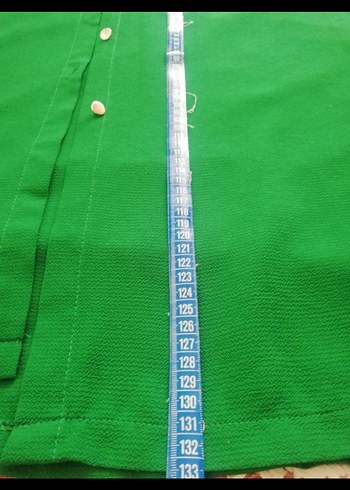 Kemerli Yeşil Denim Uzun Elbise - Görsel 6