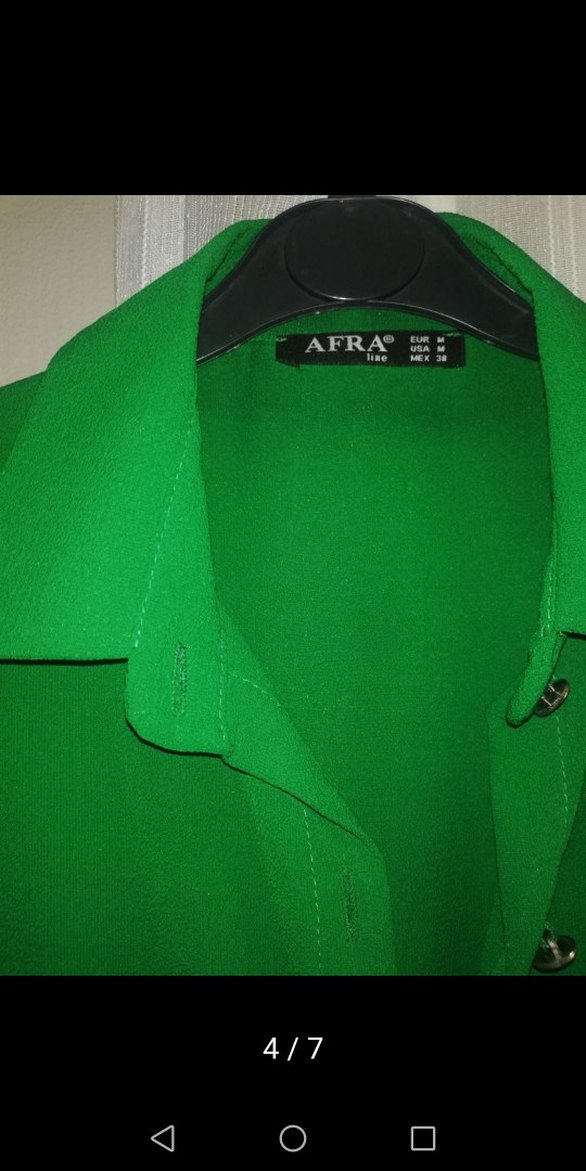 Kemerli Yeşil Denim Uzun Elbise - Görsel 4