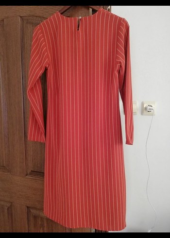 Düğmeli Uzun Kollu Çizgili Kadın Tunik - Görsel 2