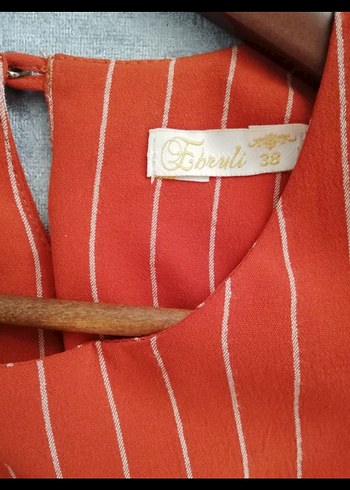 Düğmeli Uzun Kollu Çizgili Kadın Tunik - Görsel 5